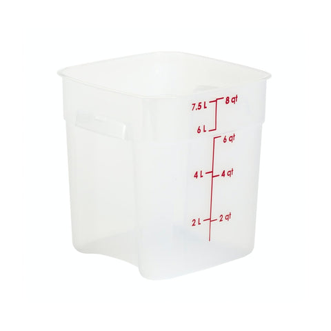 Cambro 8SFSPROPP190 CamSquares FreshPro 8 Qt. Translucent Square Polypropylene Food Storage Container