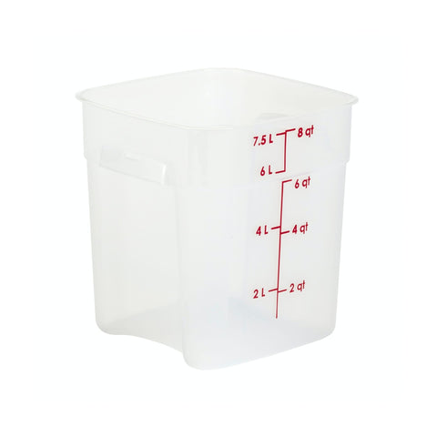 Cambro 8SFSPROPP190 CamSquares FreshPro 8 Qt. Translucent Square Polypropylene Food Storage Container