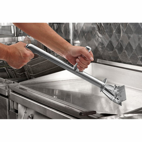 Chef Master 90002 Premium Griddle Scraper with Splash Guard, 18" Aluminum Frame