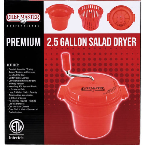 Chef Master 90012 Premium 2.5 Gallon Manual Salad Dryer