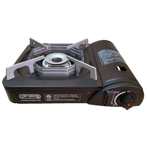 Chef Master 90027 Portable Butane Stove, 1 Burner Countertop Range with Wind Guard
