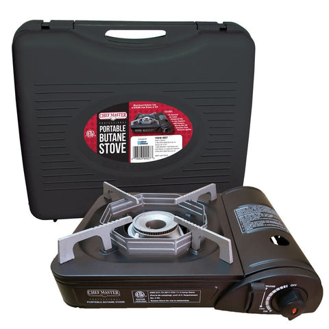 Chef Master 90027 Portable Butane Stove, 1 Burner Countertop Range with Wind Guard