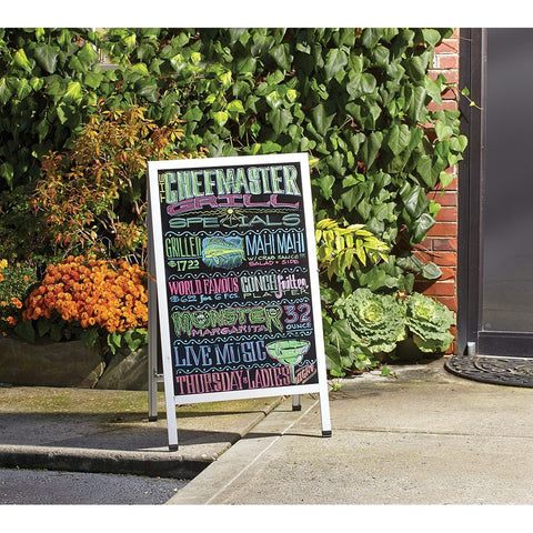 Chef Master 90032 "A" Frame Sign - Two-Sided Aluminum Sidewalk Sign Board