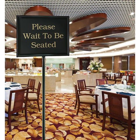 Chef Master 90033 Classic Black Hostess Sign Stand with 15 Messages, 60"H