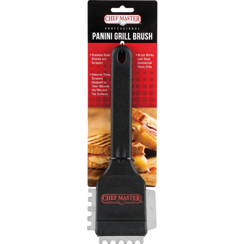 Chef Master 90052 Panini Grill Brush with 3 Scrapers