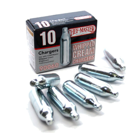 Chef Master 90060 N2O Whipped Cream Chargers, Box of 10