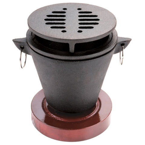 Chef Master 90206 Tabletop Mini Hibachi Grill with Wood Base