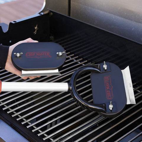 Chef Master 90257 Horseshoe Broiler Brush with 19 in. Aluminum Handle
