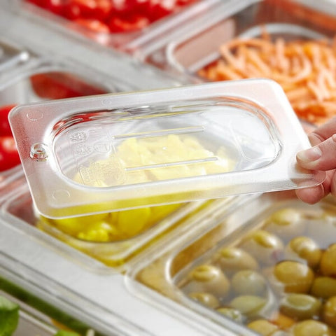 Cambro 90CWC135 Camwear 1/9 Size Clear Polycarbonate Flat Food Pan Lid