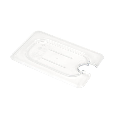 Cambro 90CWCN135 Camwear 1/9 Size Flat Notched Clear Polycarbonate Food Pan Cover