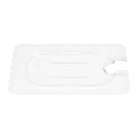 Cambro 90CWCN135 Camwear 1/9 Size Flat Notched Clear Polycarbonate Food Pan Cover