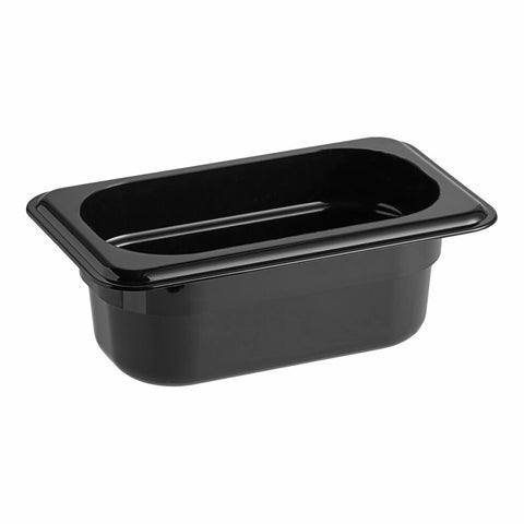 Cambro 92CW110 Camwear 1/9 Size Black Polycarbonate Food Pan, 2-1/2" Deep