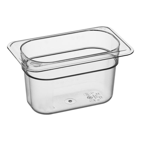 Cambro 94CW135 Camwear 1/9 Size Clear Polycarbonate Food Pan, 4" Deep