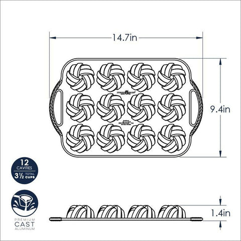 Nordic Ware 95377 75th Anniversary Braided Mini Bundt Pan