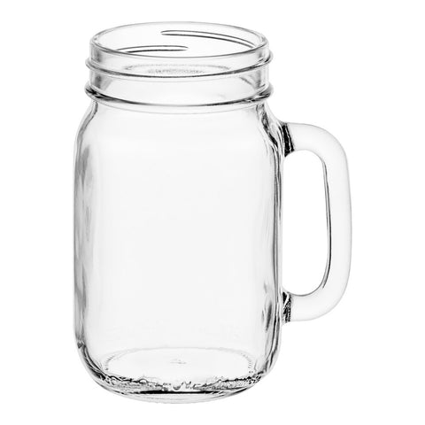 Libbey Glass 97084 16 oz. Drinking Mason Jar with Handle