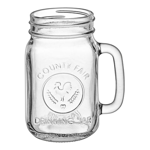 Libbey Glass 97085 16 oz. County Fair Drinking Jar with Handle