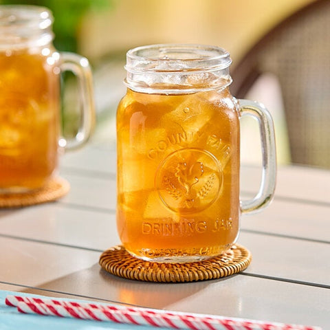 Libbey Glass 97085 16 oz. County Fair Drinking Jar with Handle