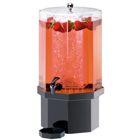 Cal-Mil 972-2-17 Classic 2 Gallon Acrylic Beverage Dispenser with Granite Charcoal Base and Ice Chamber