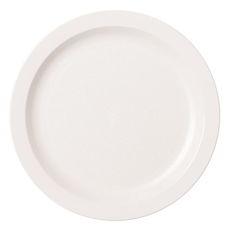 Cambro 9CWNR148 Camwear Narrow Rim 9" White Polycarbonate Plate