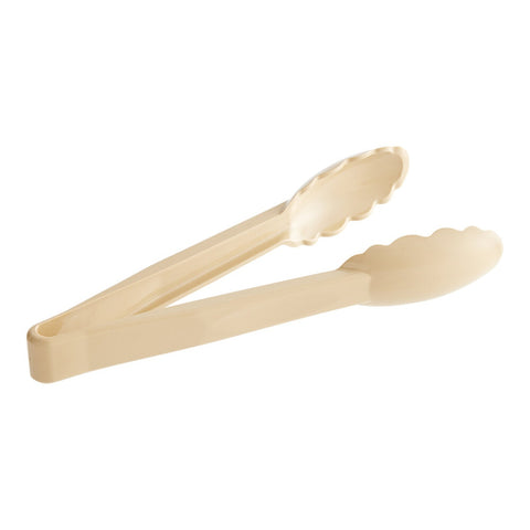Cambro 9TGS133 Lugano 9" Beige Scallop Grip Plastic Tongs