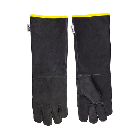 Lodge Cast Iron A5-2 15" Black Leather Gloves - Heat-Resistant, 1 Pair