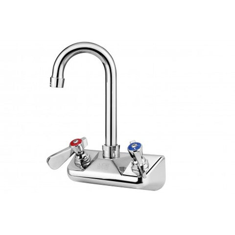 GSW USA AA-412G 4" Wall Mount Backsplash Faucet with 5" Gooseneck Spout