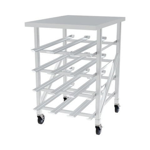 GSW USA AAR-CRAW41 All Welded Aluminum Half Size Can Rack with Countertop