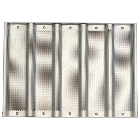 Winco ABPN-5H 6-Channel Perforated Non-Stick Sub Sandwich Roll Pan