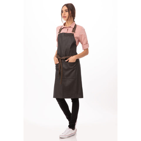 Chef Works ABWT051PUB0 Boulder Bib Apron - Purple Black