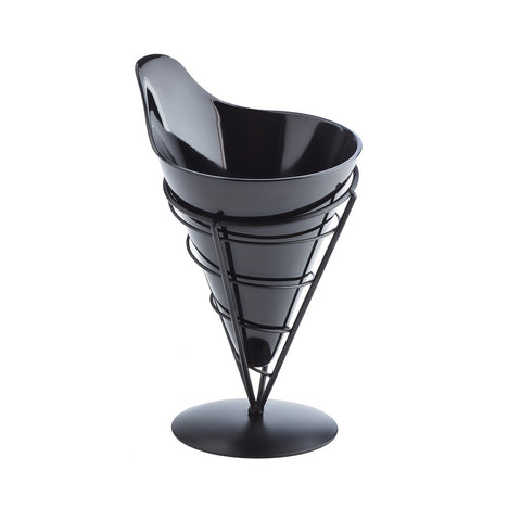 Tablecraft Products AC57 Vertigo Black Wire Appetizer Cone Basket