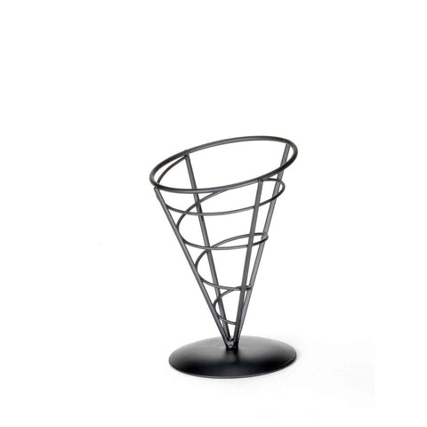 TableCraft AC57 Vertigo Collection 5" Black Wire Appetizer Cone Basket