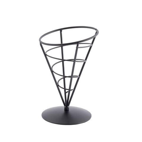 TableCraft AC57 Vertigo Collection 5" Black Wire Appetizer Cone Basket
