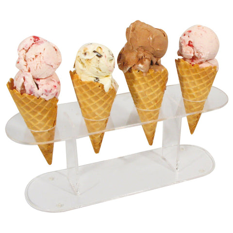 Winco ACN-4 Acrylic 4-Slot Ice Cream Cone Holder Stand