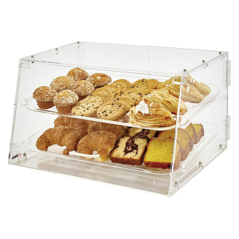 Winco ADC-2 2-Tray Acrylic Countertop Pastry Display Case