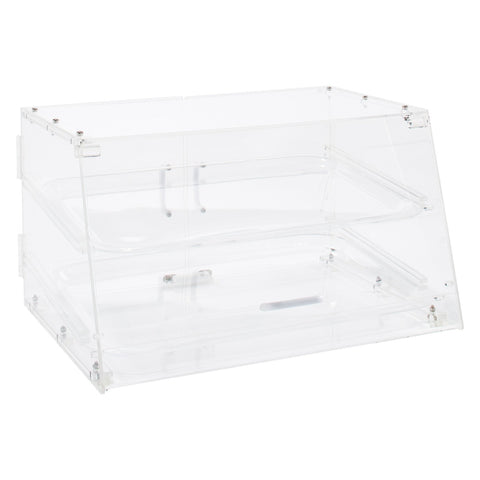 Winco ADC-2 2-Tray Acrylic Countertop Pastry Display Case