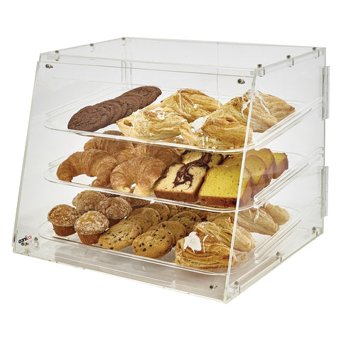 Winco ADC-3 Acrylic 3-Tier Countertop Pastry Display Case, Clear