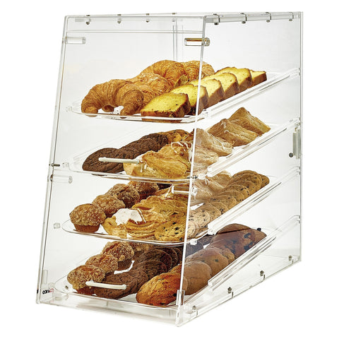 Winco ADC-4 Acrylic Tiered 4-Tray Countertop Bakery Display Case