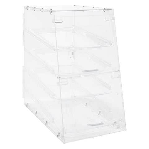 Winco ADC-4 Acrylic Tiered 4-Tray Countertop Bakery Display Case