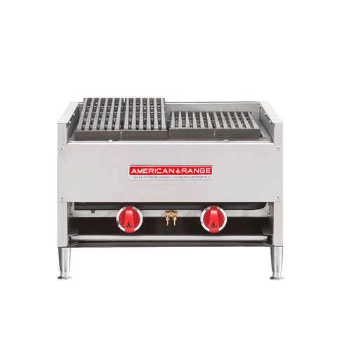 American Range AECB-24 Countertop Gas Lava Rock Charbroiler, 24 in Wide