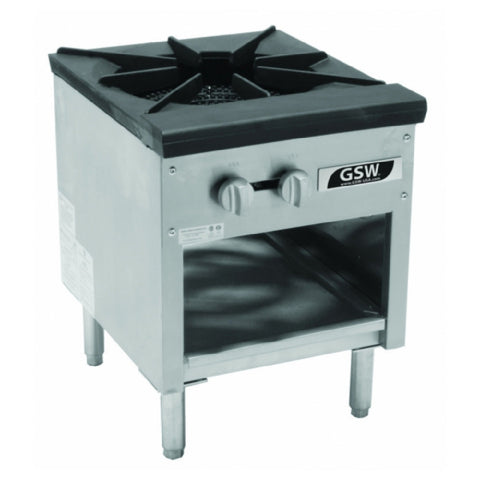 GSW USA AESP1-3R24LP 3-Ring Stock Pot Range, Single Burner, LP, 90,000 BTU