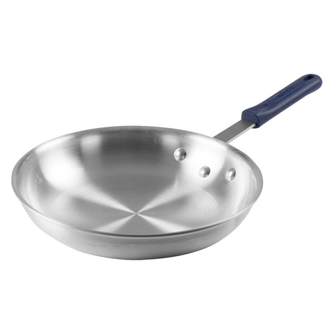Winco AFP-12A-H Gladiator 12" Natural Finish Aluminum Fry Pan with Silicone Sleeve