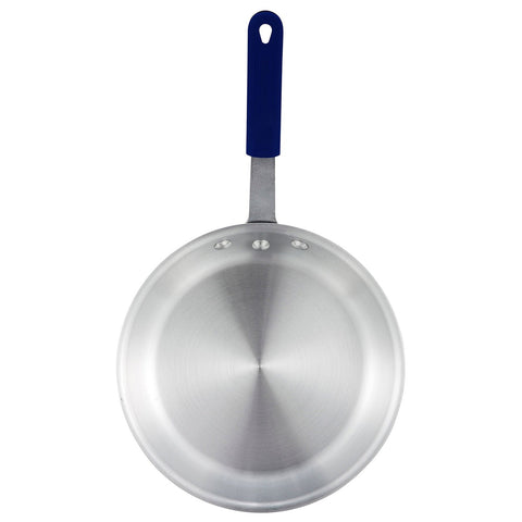 Winco AFP-8A-H 8" Gladiator Aluminum Fry Pan with Blue Silicone Sleeve