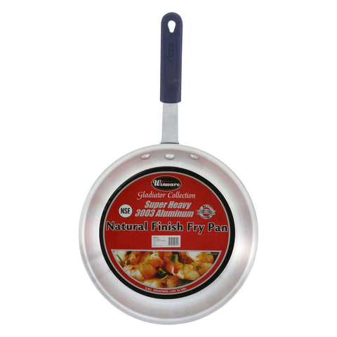 Winco AFP-8A-H 8" Gladiator Aluminum Fry Pan with Blue Silicone Sleeve