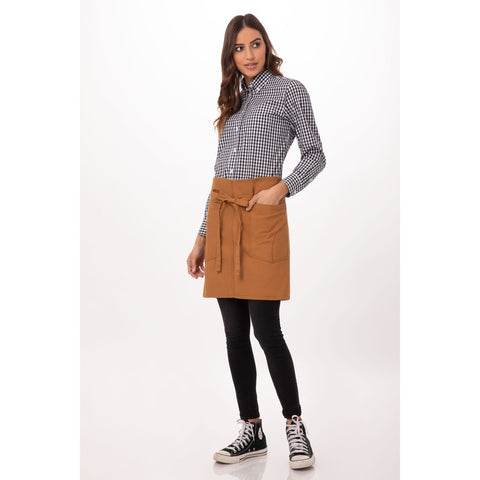 Chef Works AHWKV013NTM0 Rockford Half Bistro Apron, Nutmeg