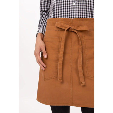 Chef Works AHWKV013NTM0 Rockford Half Bistro Apron, Nutmeg