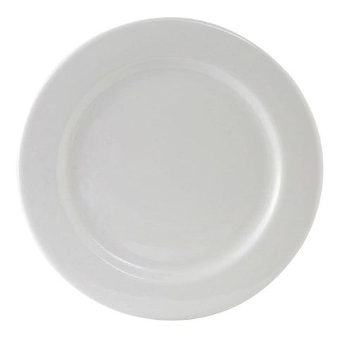 Tuxton China ALA-062 Alaska 6.25" Wide Rim Rolled Edge Porcelain White China Plate