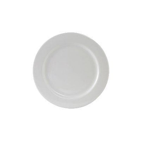 Tuxton China ALA-074 Alaska 7-1/2" Wide Rim Rolled Edge Bright White China Plate