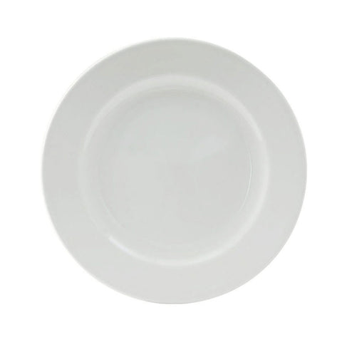Tuxton China ALA-082 8-1/4" Round Alaska Porcelain White Wide Rim Plate