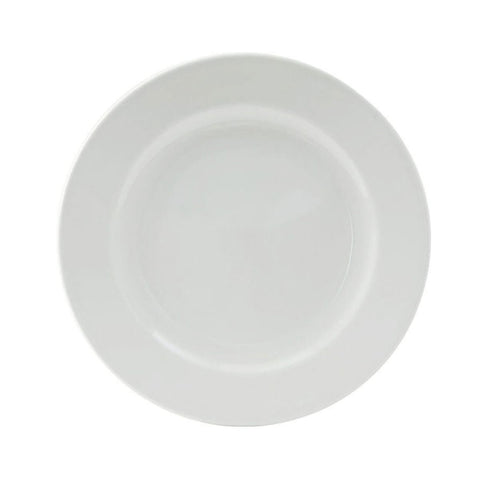 Tuxton China ALA-082 8-1/4" Round Alaska Porcelain White Wide Rim Plate