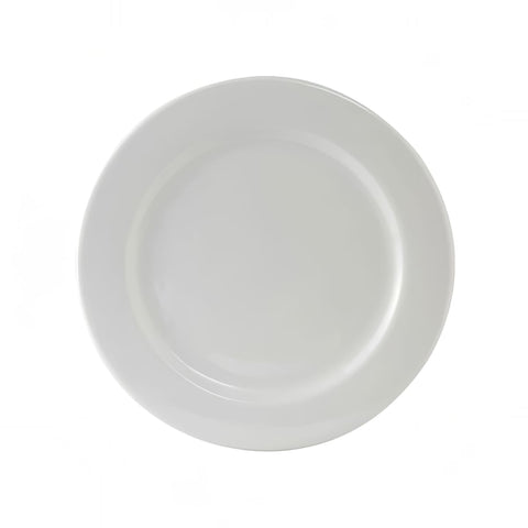 Tuxton China ALA-090 9" Round Alaska Wide Rim Plate, Porcelain White